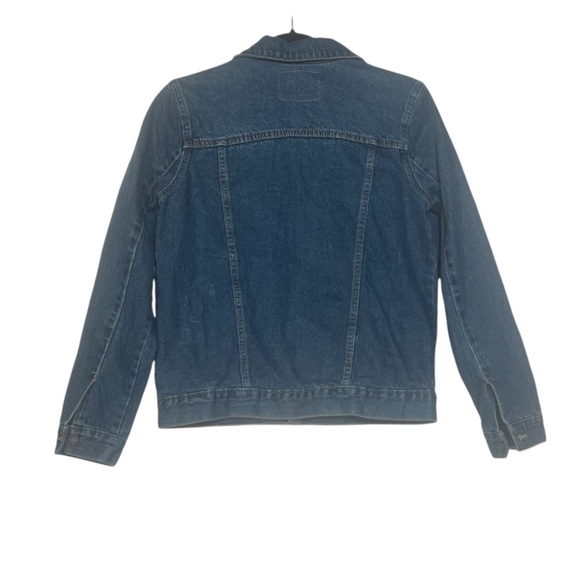 Levi's Trucker Denim Jacket Darker Wash Kid's Size Large / Women's Small Blue - Picture 2 of 9